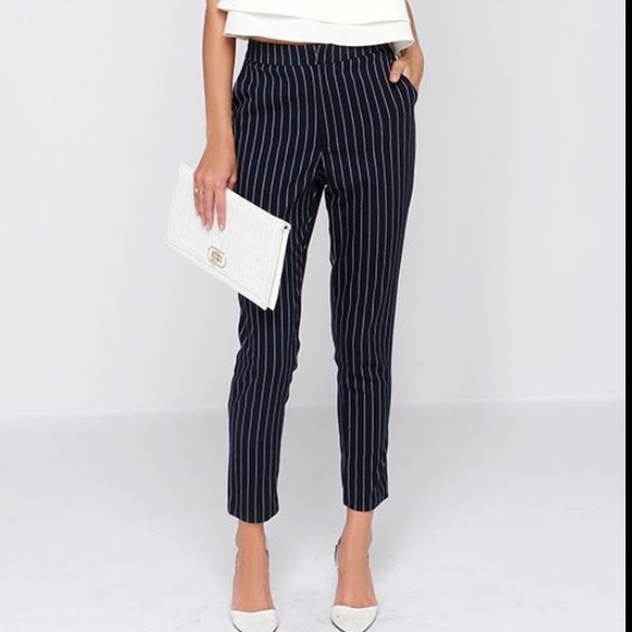 Zara Pants - Dark blue chic pants, slight flare, cropped